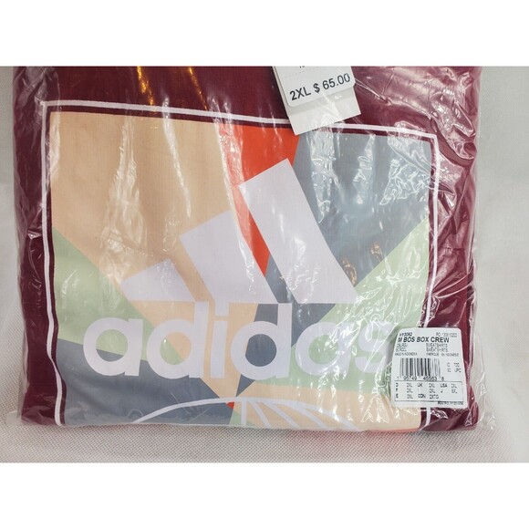 Adidas Graphic Fleece Sweatshirt Red/Maroon Men’s XL HY3062 NWT - Picture 4 of 9